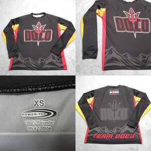 DOCO Cycling‎ Shirt Mens XS Power-Tek Black Crew Neck Long Sleeve Athletic